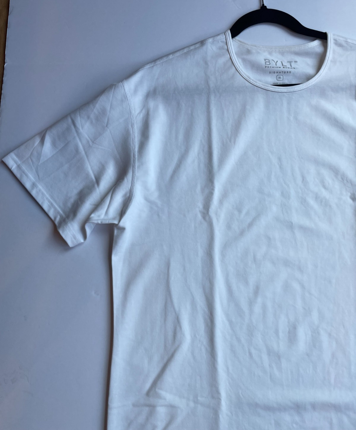 NWT BYLT Premium Basics Signature Drop-Cut T-Shirt Short Sleeve White Men's XL gallery