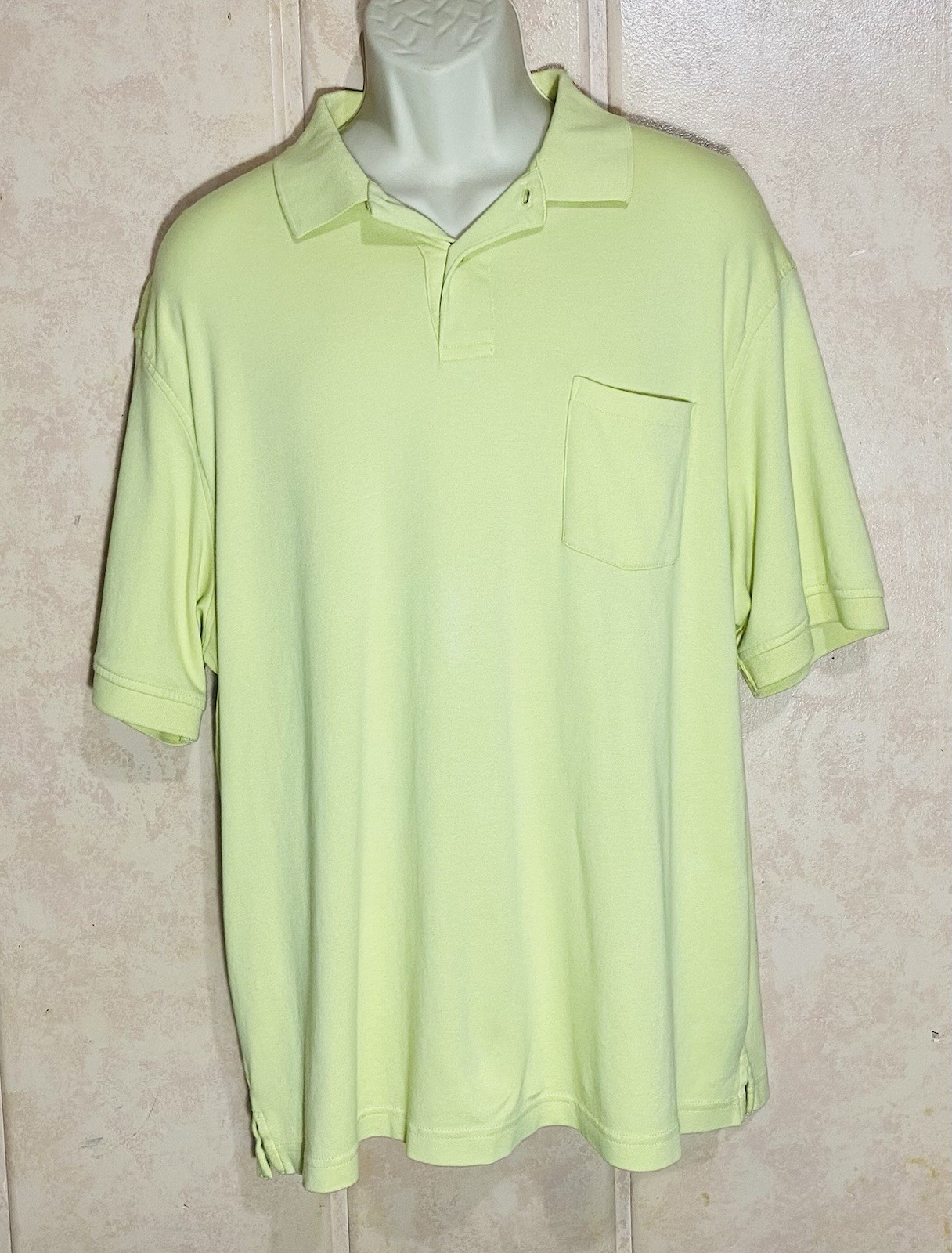 Roundtree & Yorke Polo Shirt Mens XL Yellow Short Sleeve W/ Front Pocket gallery