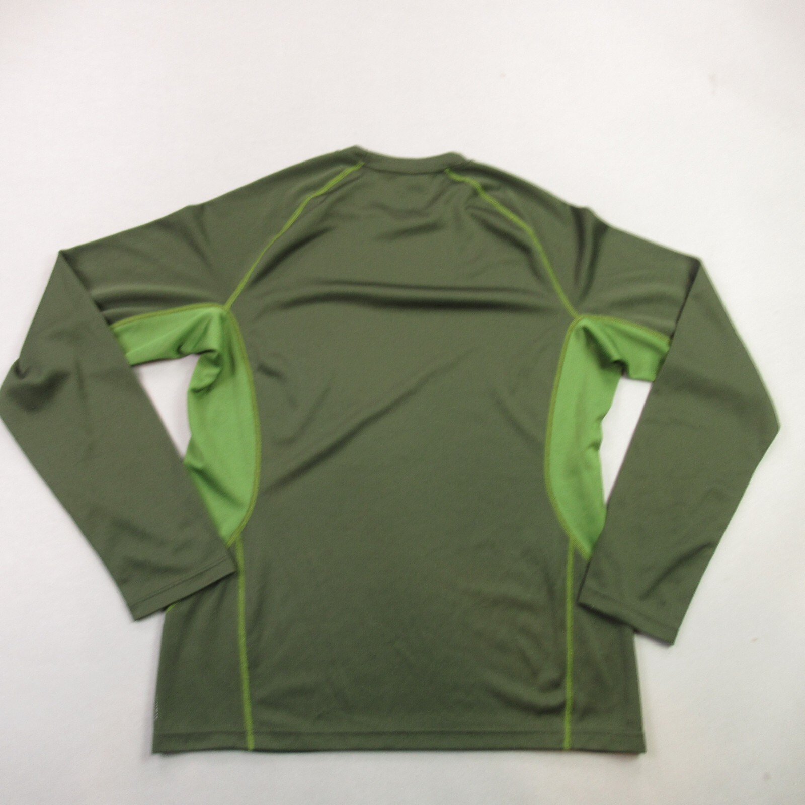 REI Shirt Mens Medium Long Sleeve High Neck Outdoors Crew Neck Green Stretch gallery