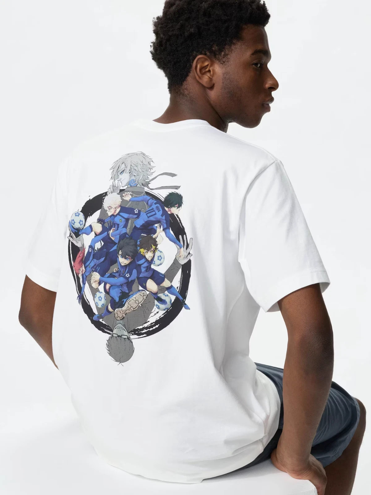 Manga UT UNIQLO T Shirt white bluc lock anime Japan XL L M S Large Medium gallery