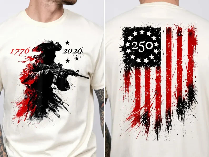 USA 250 Shirt, 1776 2026 Patriotic Shirt, Tactical American Flag Shirt gallery