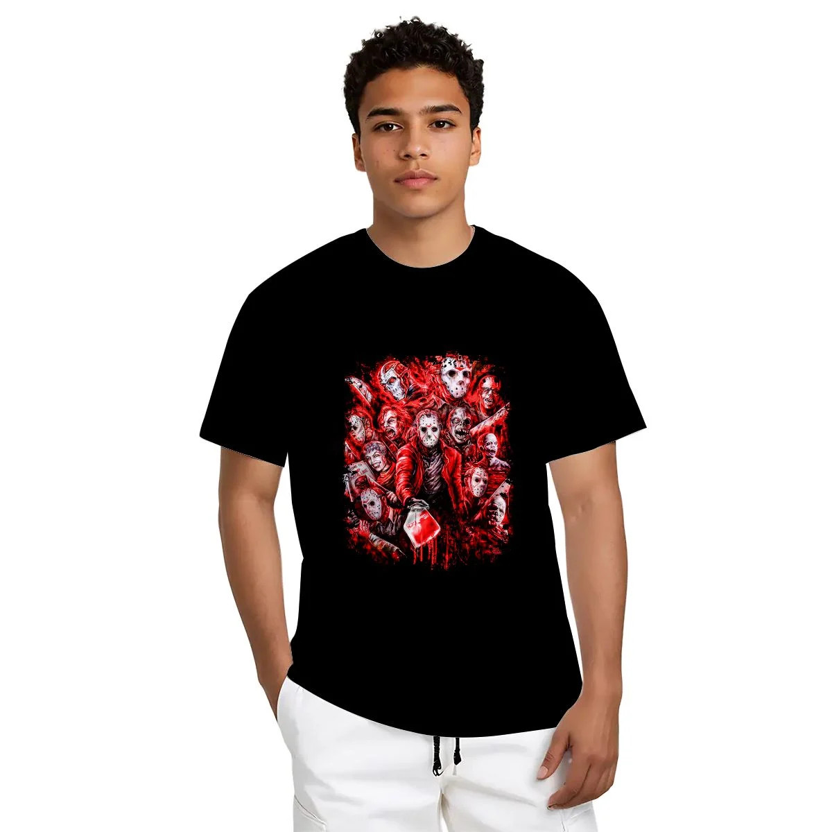 NEW Classic Horror Movies T-shirt Villains Collage Horror Fan (Made in the USA) gallery