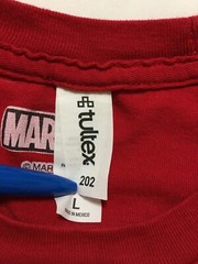 Men’s Marvel Deadpool Heart You Red Graphic T-Shirt Size Large Cut Sleeve Hems