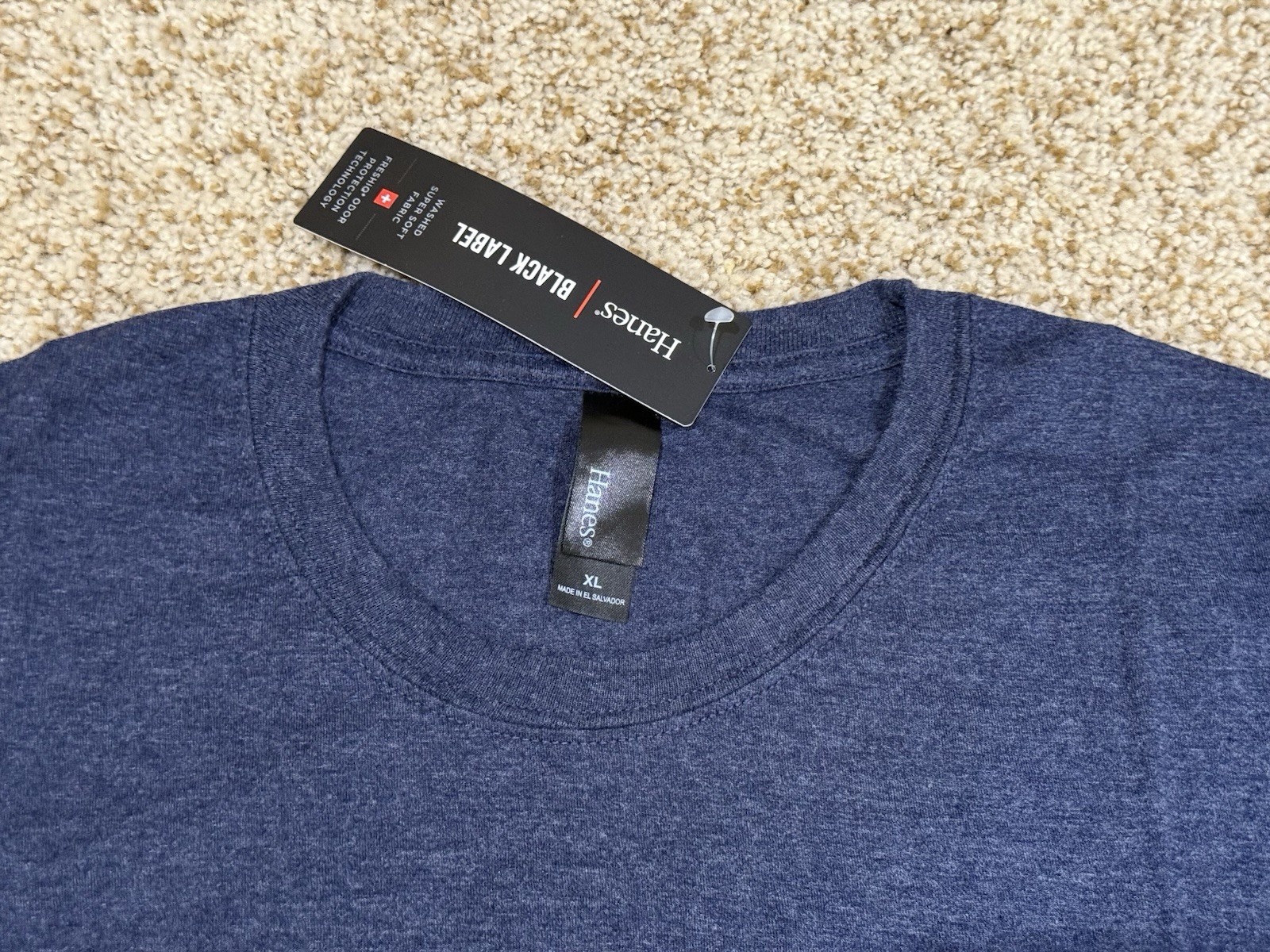 Hanes Mens Essentials ,3 Crewneck Navy Blue Short Sleeves T-shirts Size XL gallery