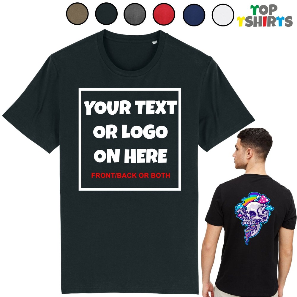 Personalised T-Shirt Custom Printed T-Shirt Logo Text Printed Unisex Work Party