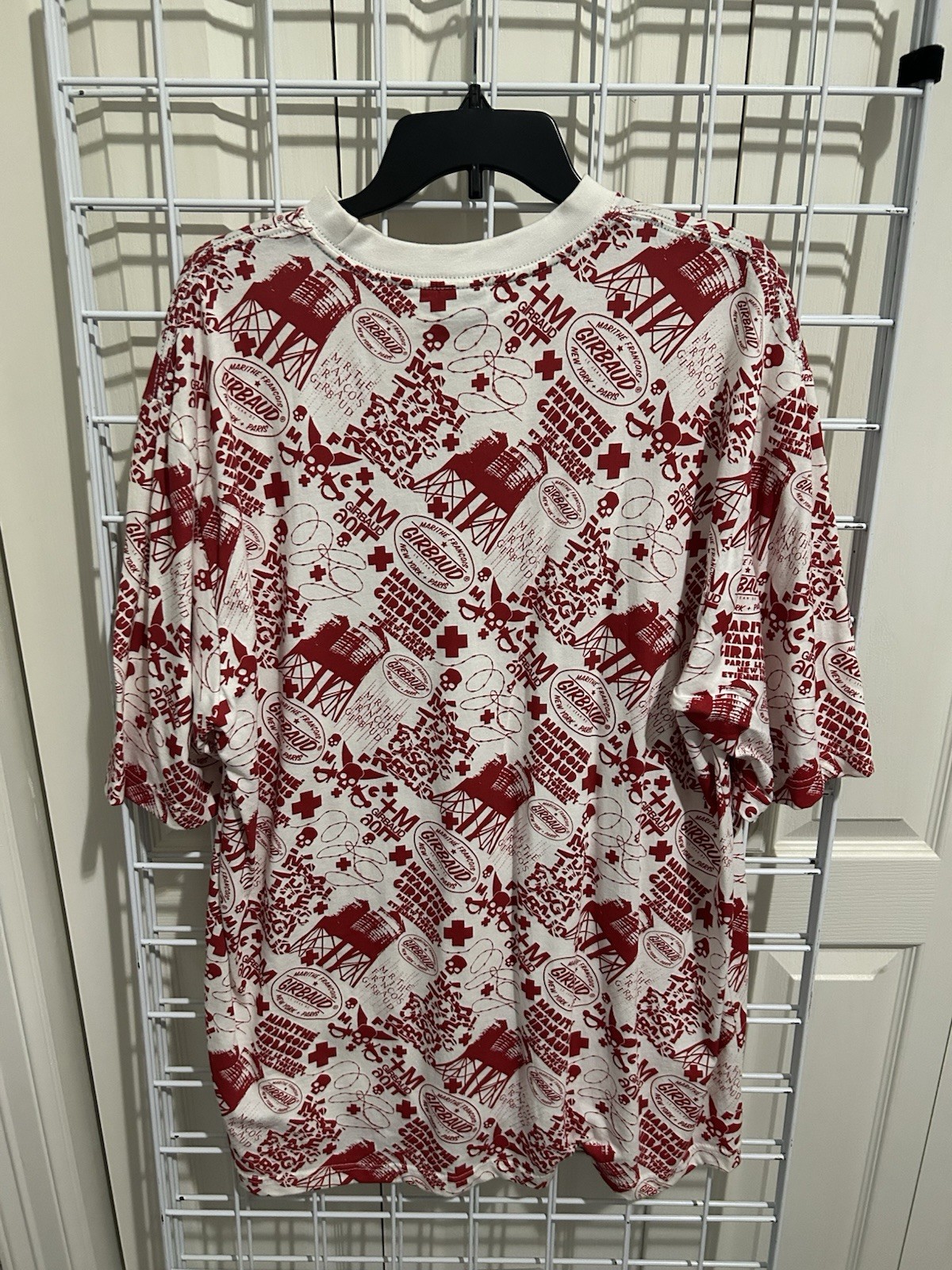 Marithe Francois Girbaud VTG Shirt Skull Graffiti Red And White Large RARE NWT gallery