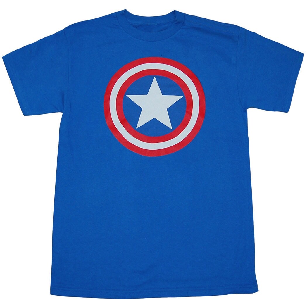 Captain America Classic Shield Logo Royal T-Shirt gallery