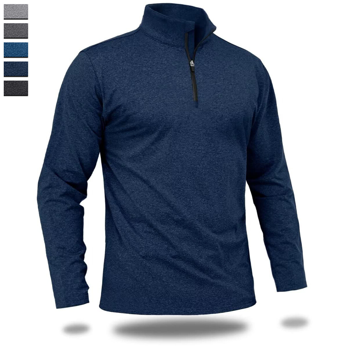 Men's Long Sleeve 1/4 Zip Up Sweatshirts Mock Neck Golf Sport Running T-Shirts gallery