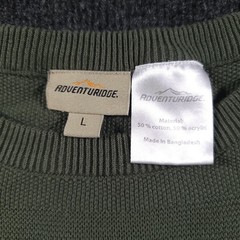 Adventuridge Men’s Base Layer Top Green Size L Thermal Knit Shirt