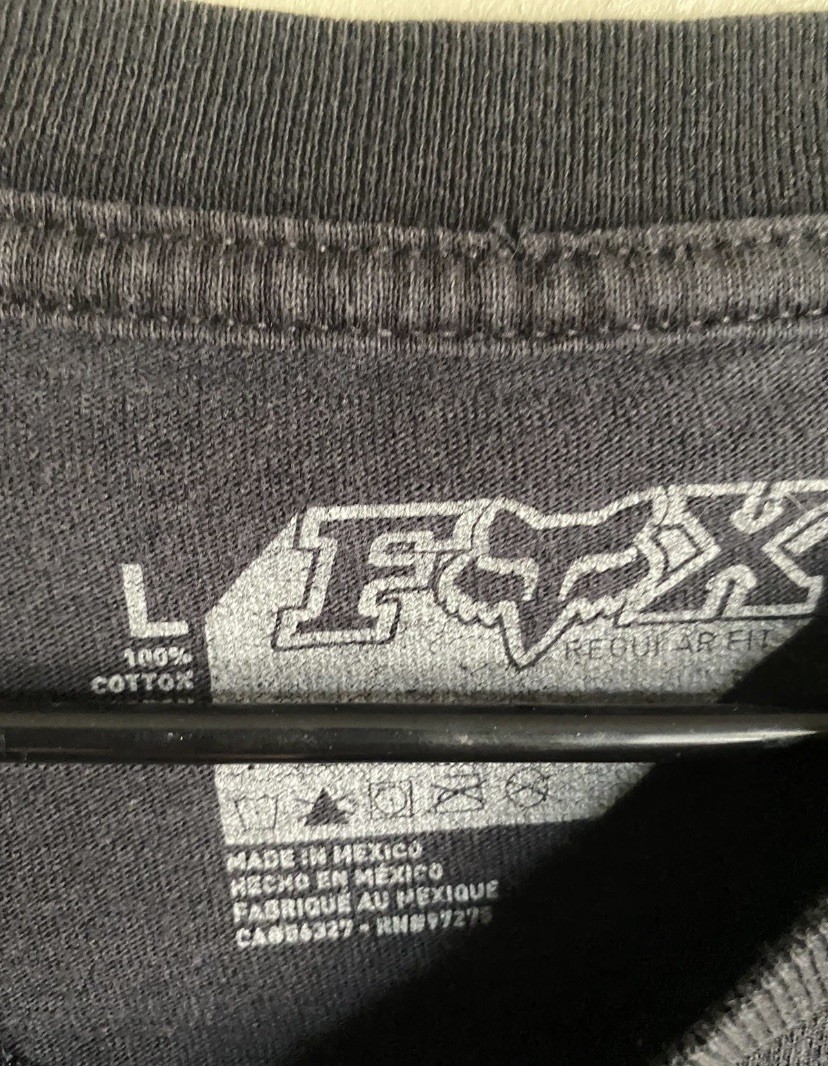 Fox Racing Black T-Shirt With Orange, Gray And White Logo Size Youth Large gallery