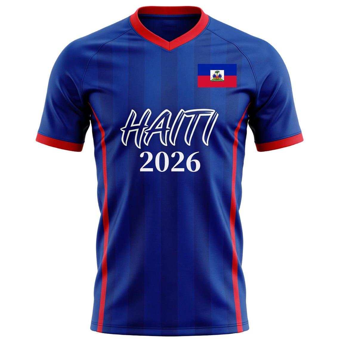 Haiti W- Cup 2026 Soccer Jersey Custom Name Number Mesh V-Neck T-Shirt gallery