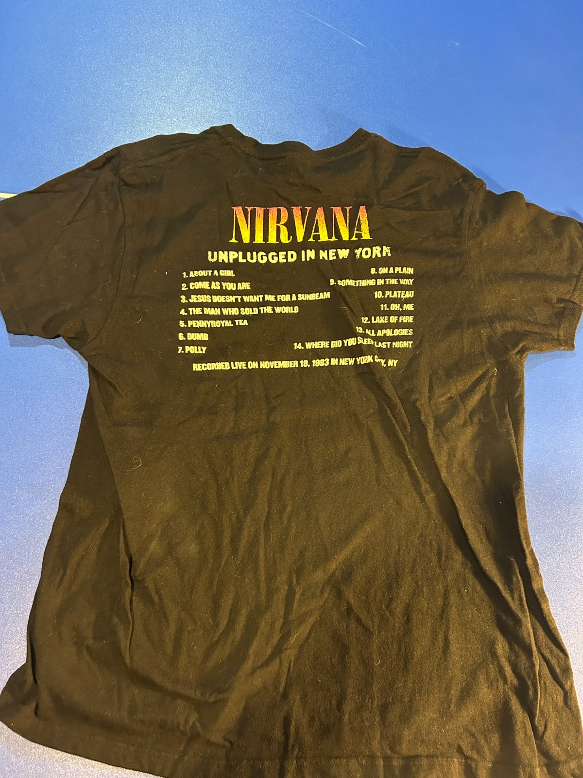 Nirvana Kurt Cobain MtV Unplugged Set men's tshirt in black Size L Large gallery