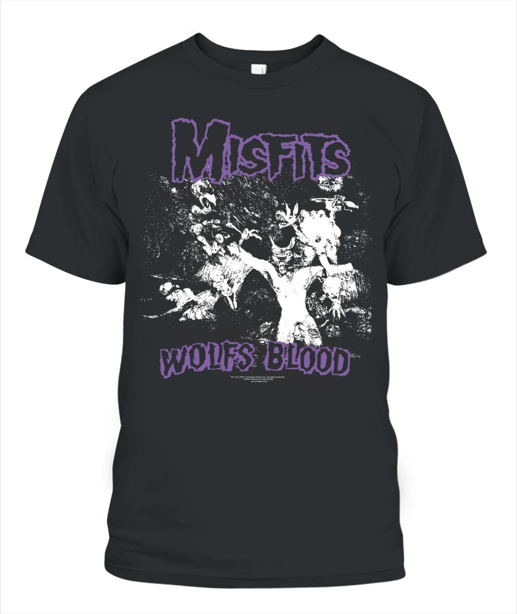 NEW! Unisex Misfits ‘Wolfs Blood’ T-Shirt – Classic Black Punk Rock Band Tee