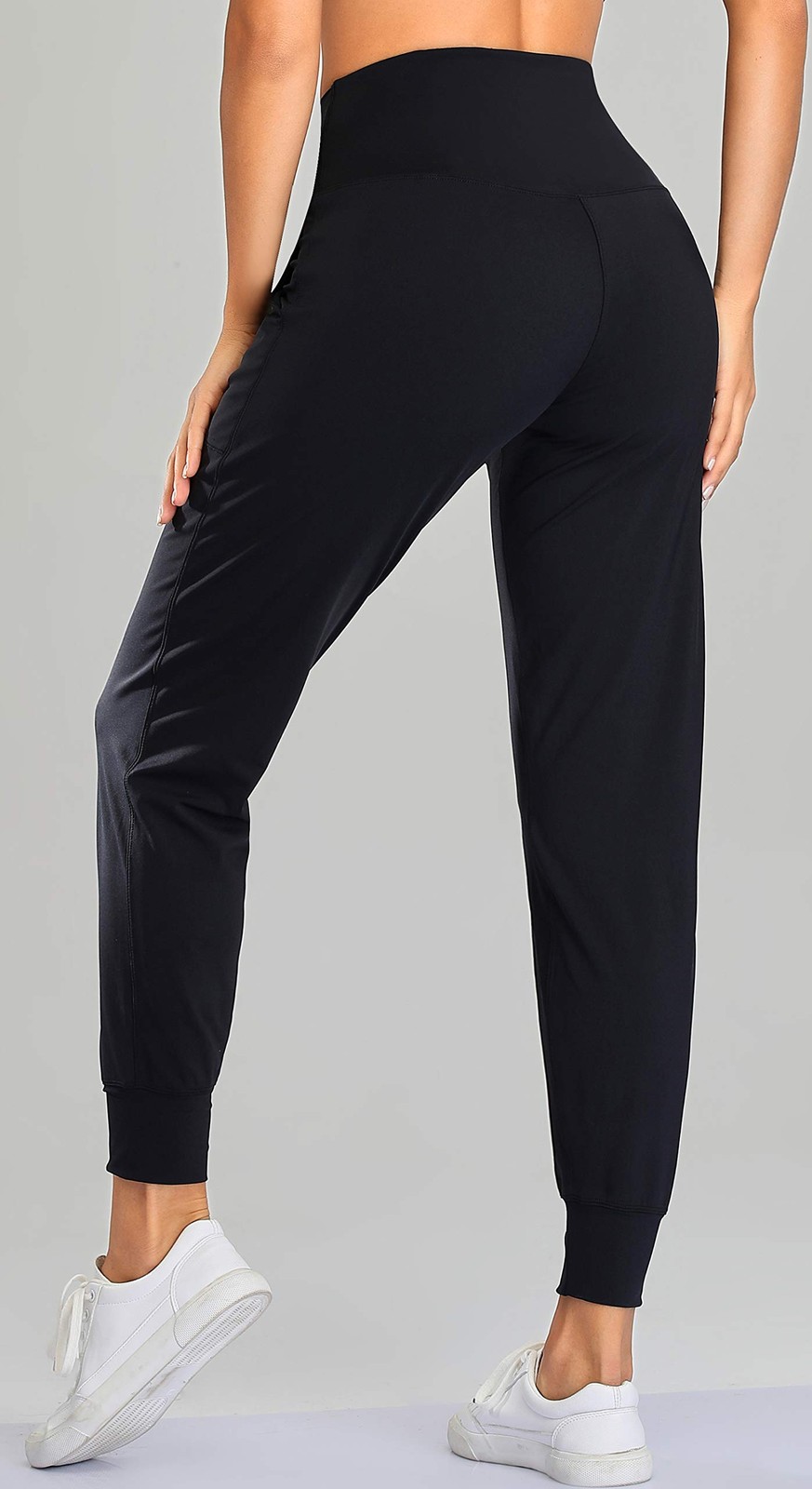 Women's Joggers High Waist Yoga Pockets Sweatpants Sport Workout Pants Black L gallery