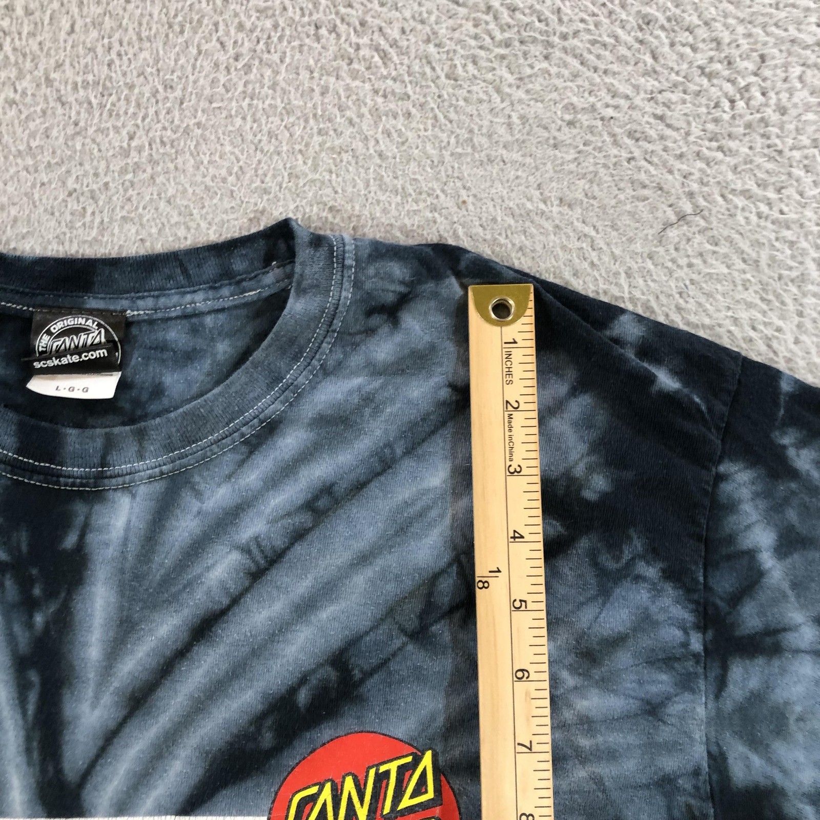 Santa Cruz Shirt Mens Large Black Grey Tie Dye Skateboards Logo Tee Cotton gallery