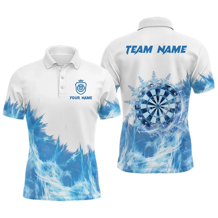 Ice Blue Men’s Dart Polo Shirt Custom Dart Shirt for Men HS1214