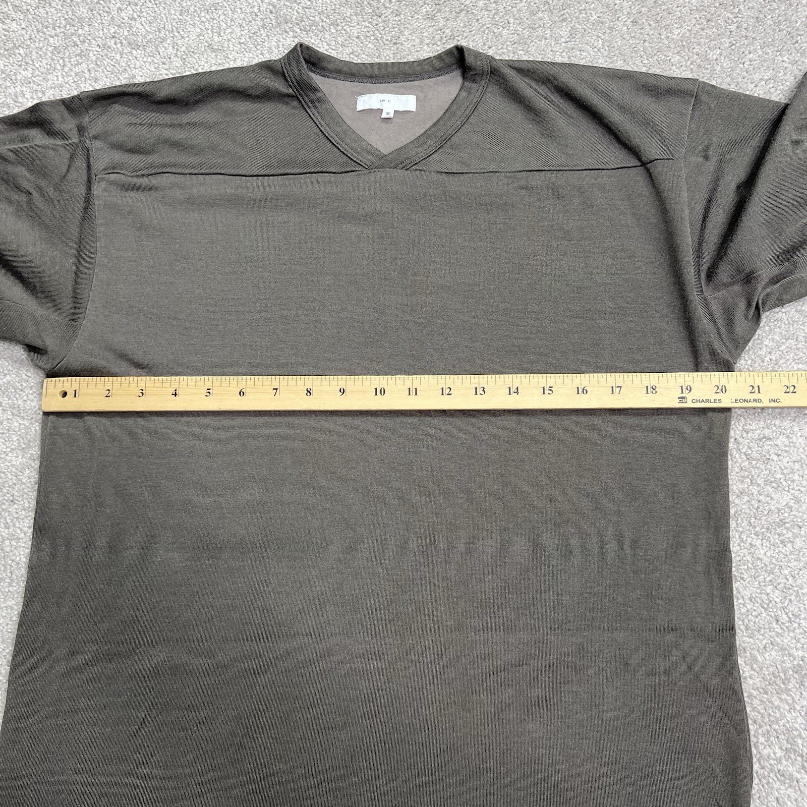 Lady White Co. LW-C Shirt Mens Size Medium 38 Gray V-Neck Cotton Rayon Blend gallery