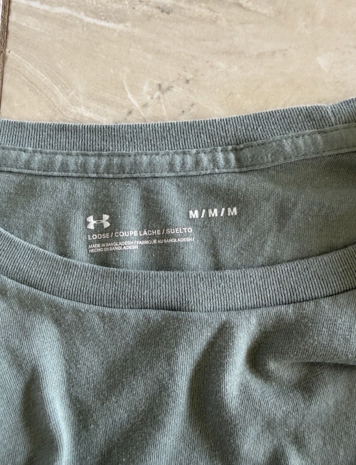 Under Armour Freedom Flag Graphic Loose Knit Cotton Crew Neck T-Shirt M Green gallery