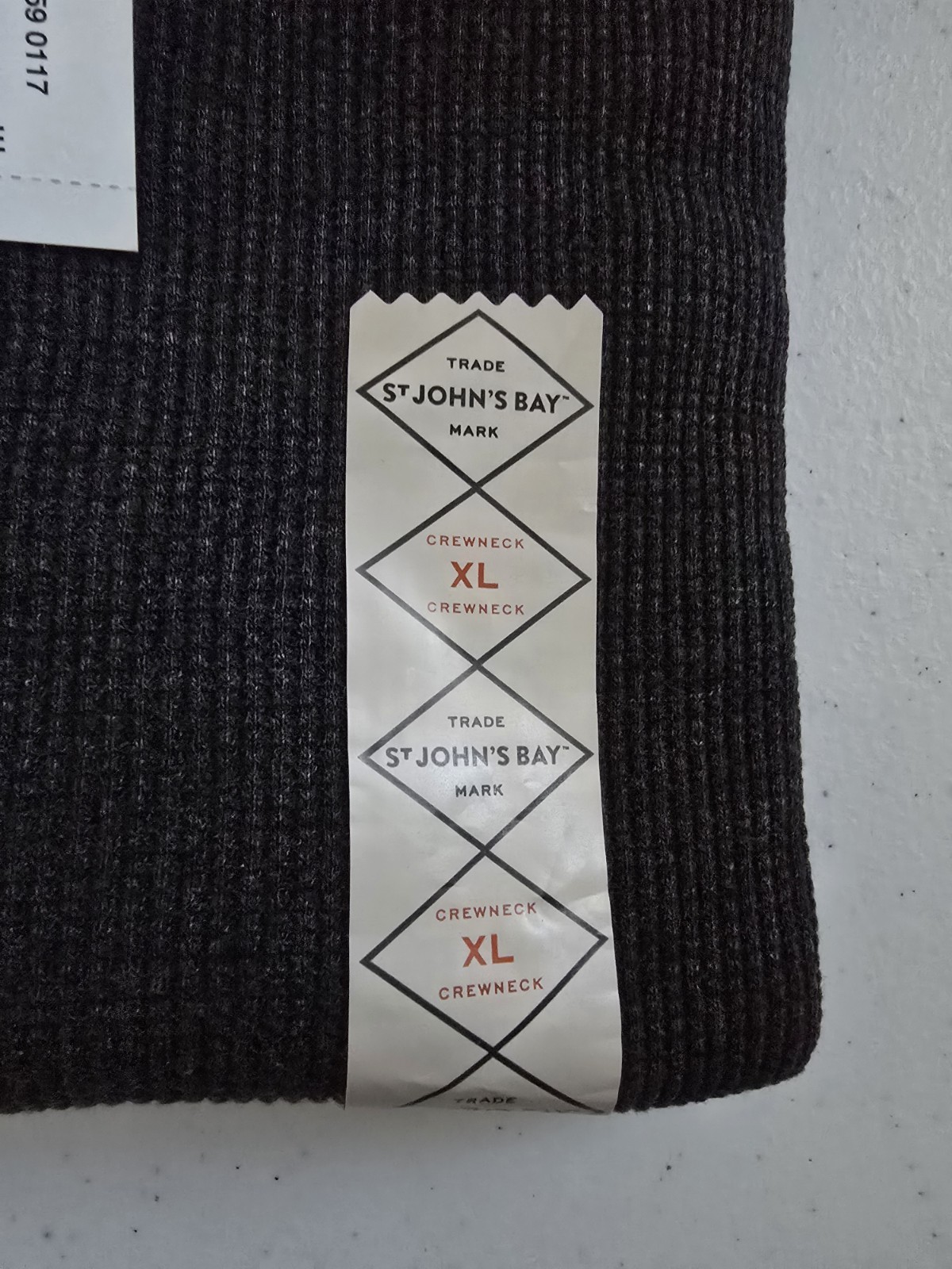 St John's Bay Mens Thermal Crewneck Long Sleeve Dark Gray/Light Gray X Large NWT gallery