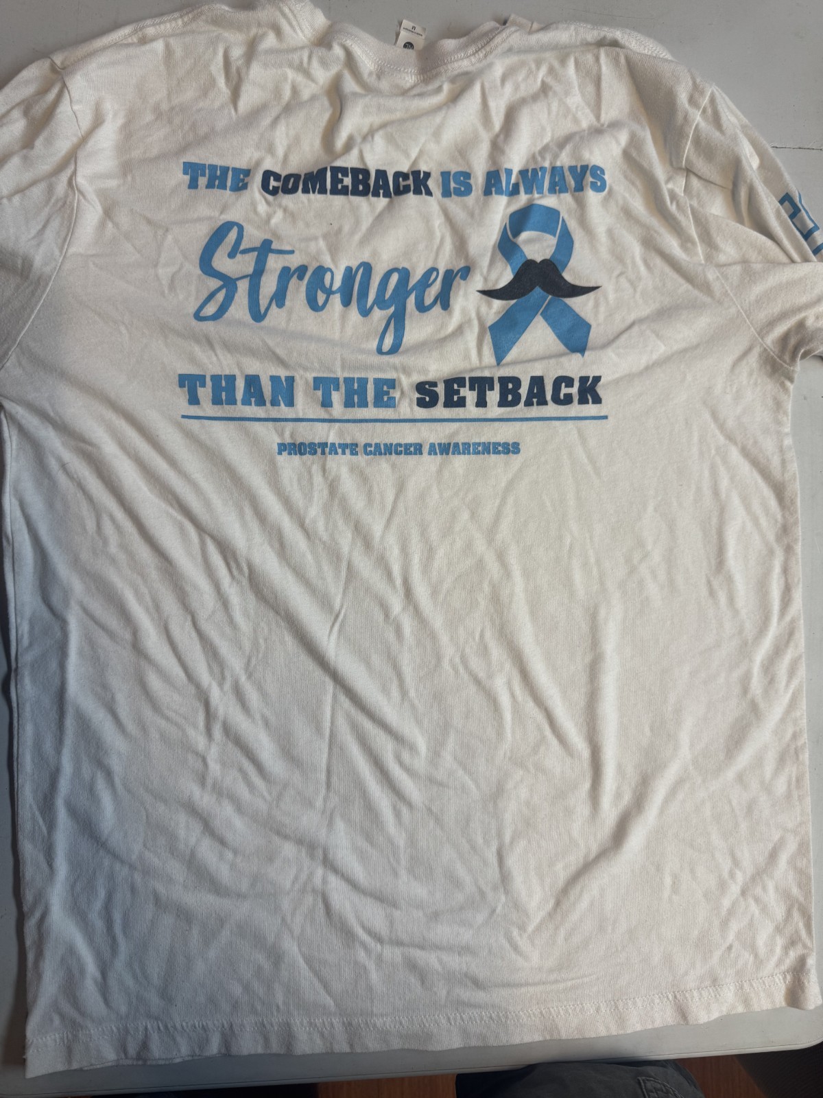 Chiefs Volleyball Graphic Long Sleeve Shirt White Blue Prostate Cancer Awareness gallery