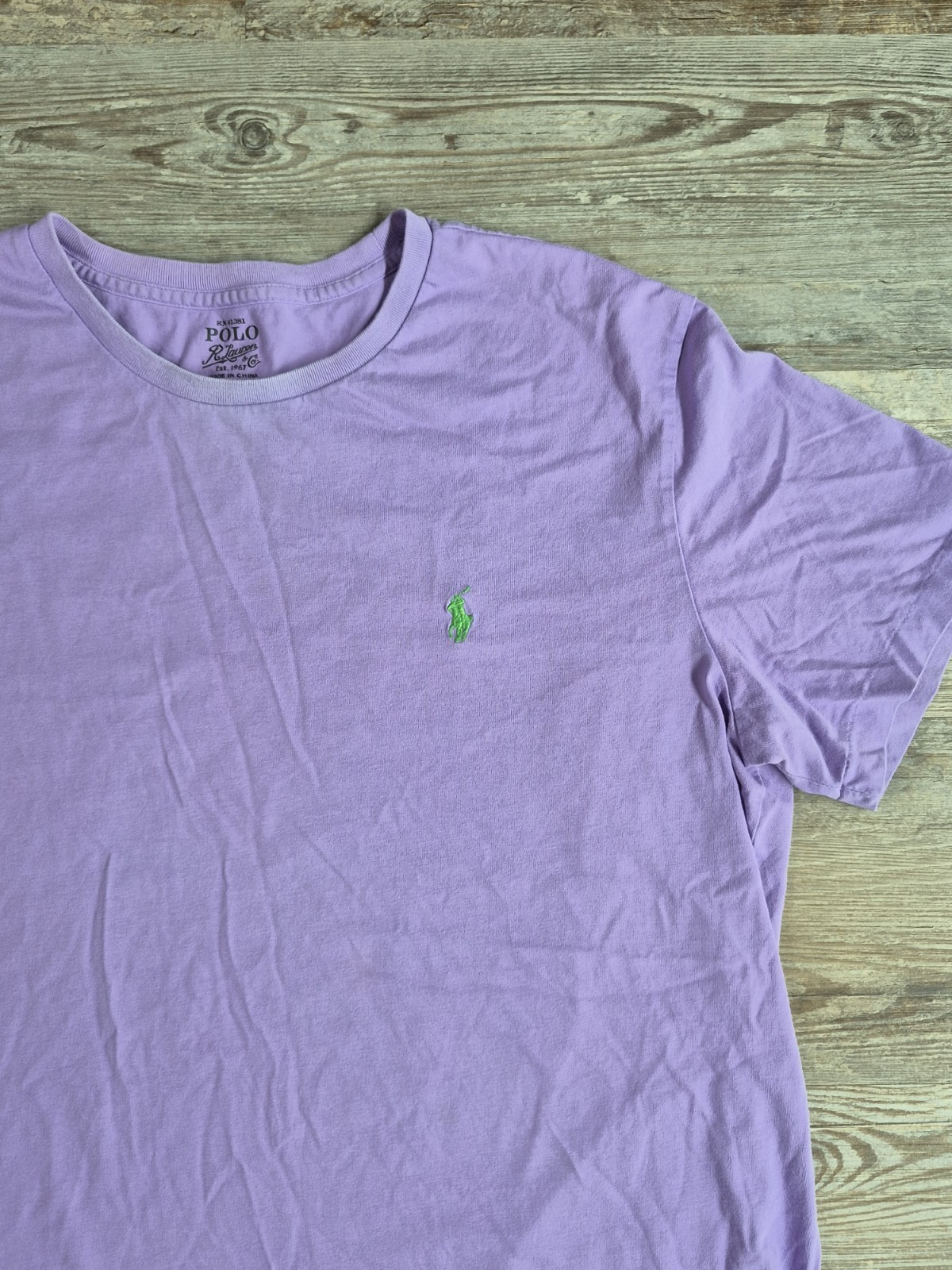 Polo Ralph Lauren Crew Neck Modern Classic-Fit Shirt Mens XL PURPLE GREEN PONY gallery