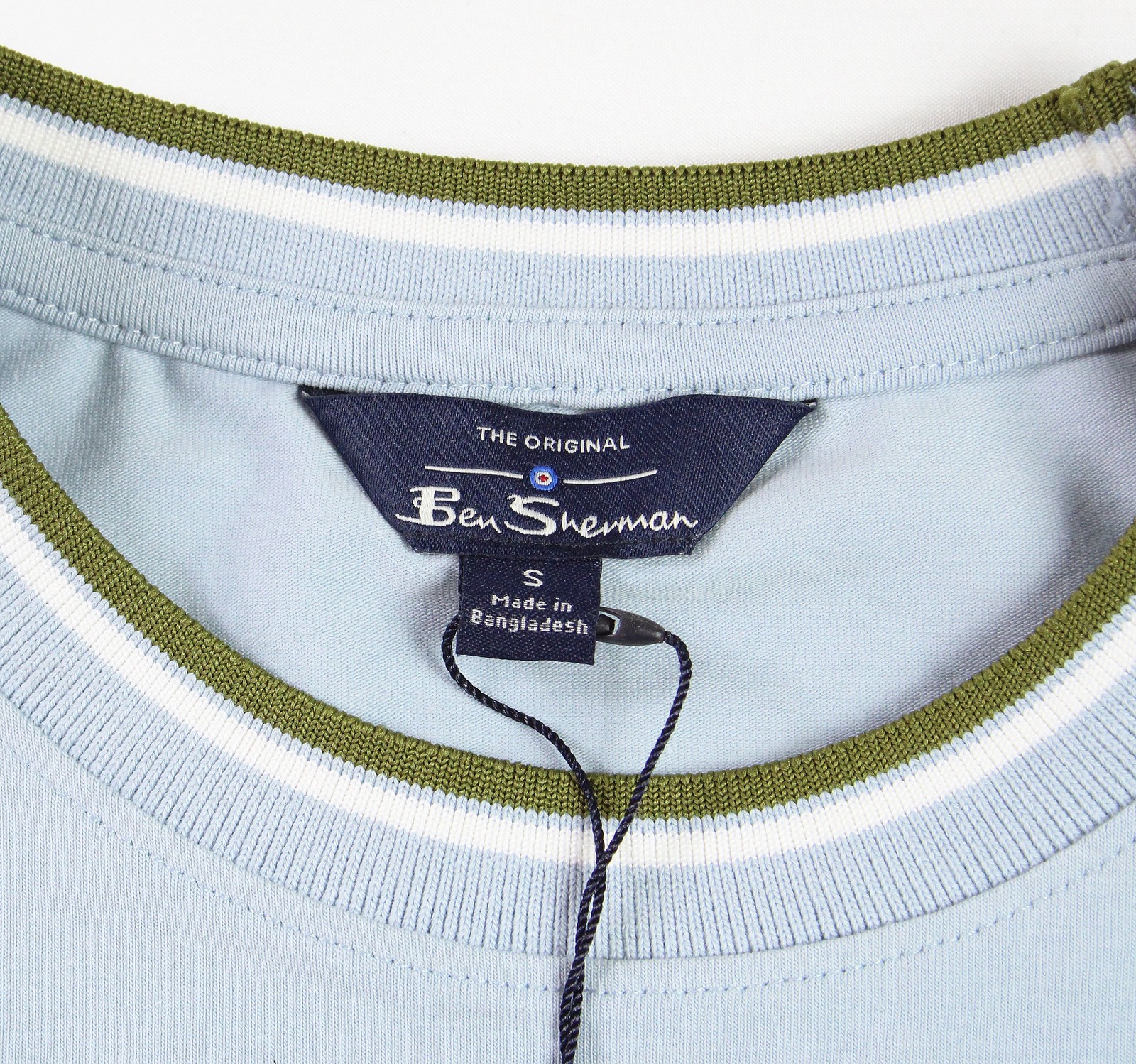 Ben Sherman T Shirt Mens Small Green Blue Colorblock Cotton Crewneck Casual Tee gallery