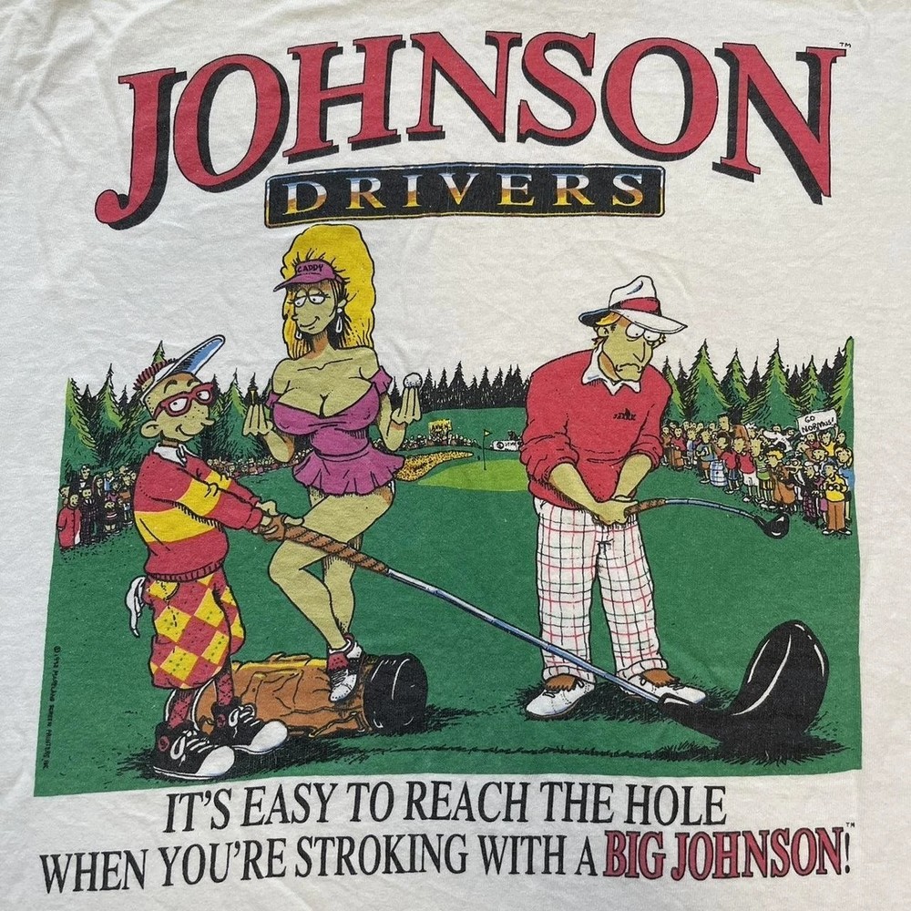 Big Johnson Johnson Drivers 90s Retro style White T shirt Heavy Cotton S-5XL