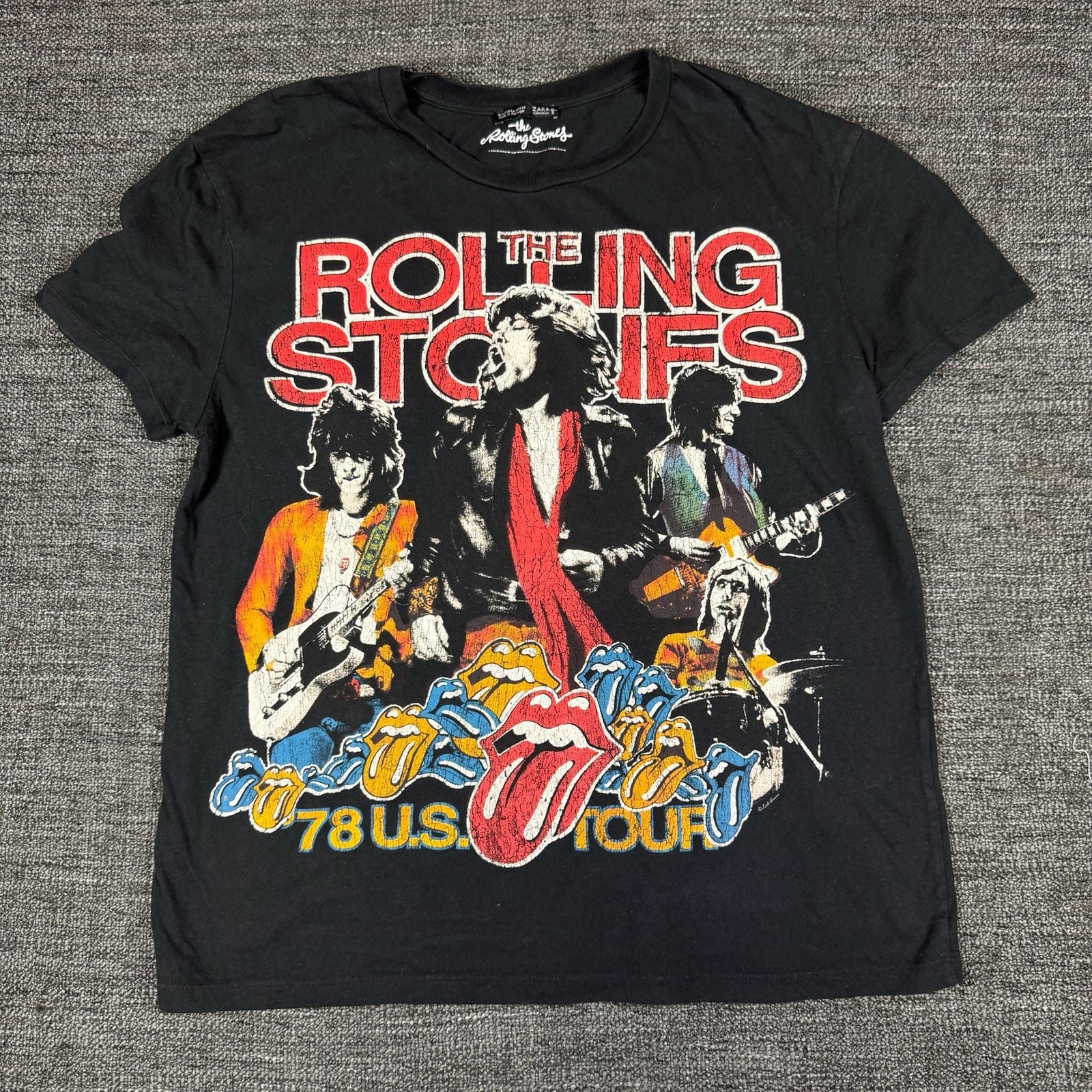 Zara The Rolling Stones 78 U.S. Tour Double Sided Graphic T-Shirt gallery
