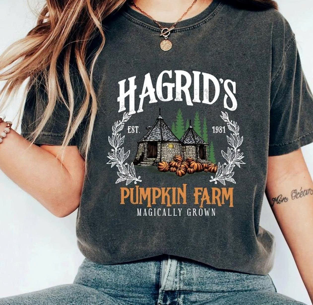 Hagrid's Pumpkin Patch Tshirt - Sweatshirt - Hoodie, Vintage Fall Shirt, Retro gallery
