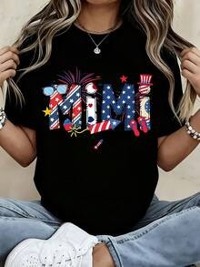 Patriotic Mimi Design With Stars Stripes Fireworks And Summer T-Shirt Unisex gallery