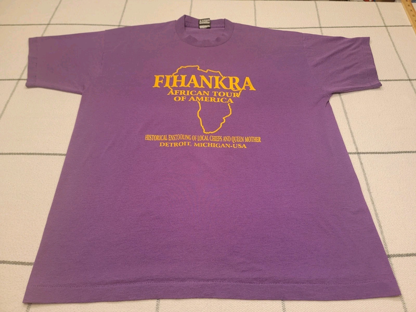 VTG 1995 Fihankra Ghana T-Shirt Sz XL Single Stitch African American Queen gallery