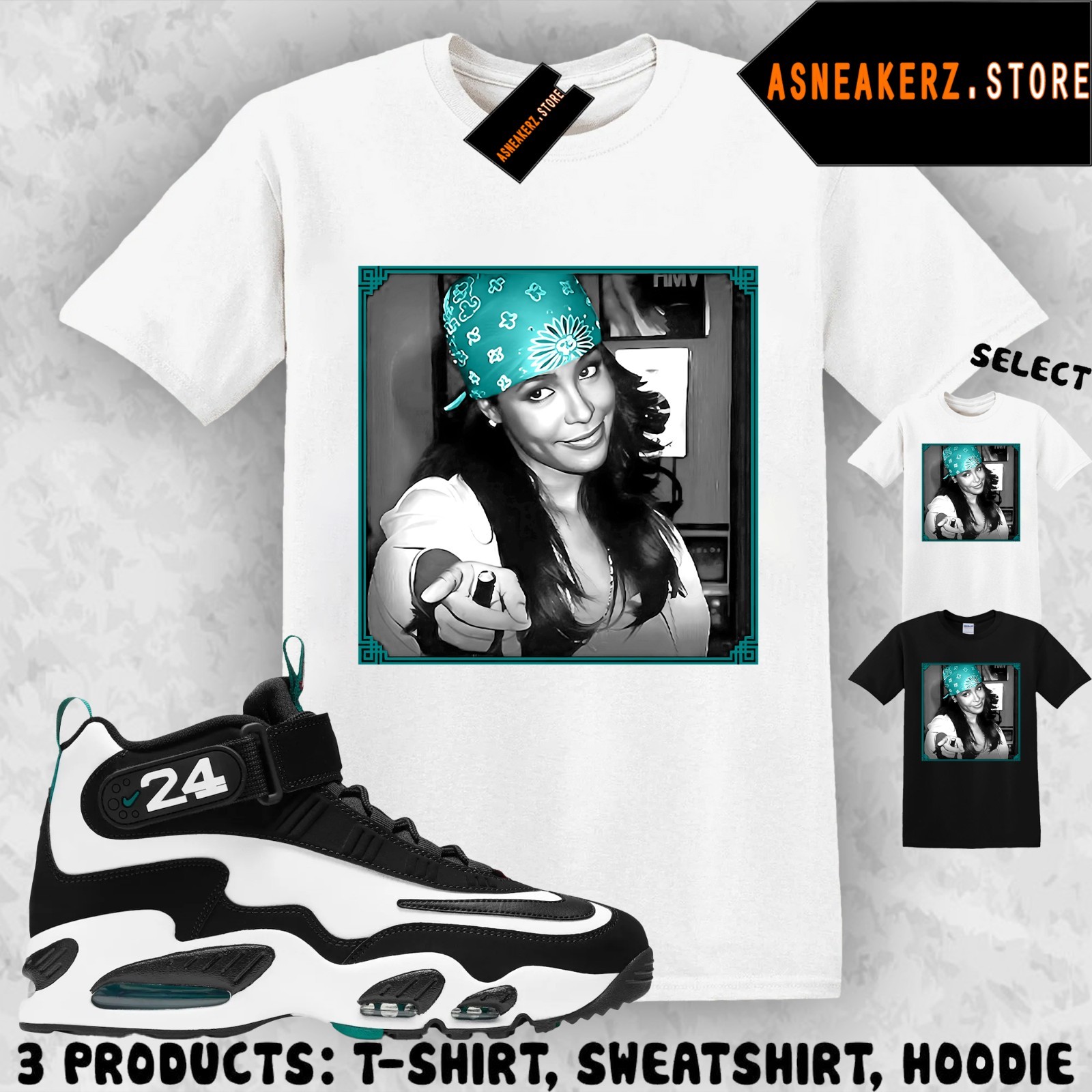 Shirt Matching Air Griffey Max 1 Freshwater To Match Sneaker IMO Aaliyah T-Shirt gallery