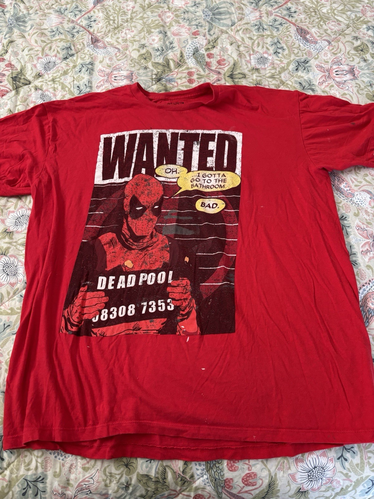 Marvel Tee Shirts. 2 Size M. 3 Size L All with Stain On Them See Photos