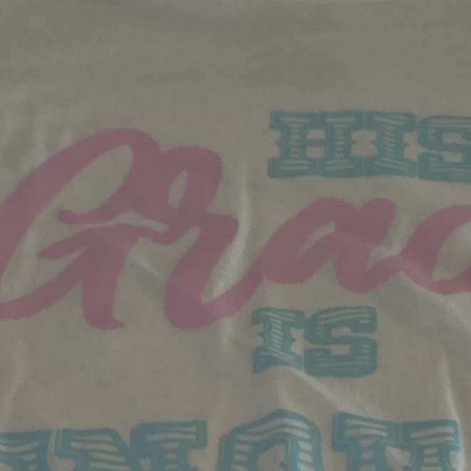 Crush women's 3X White Cotton Knit Crew Neck Graphic T-Shirt "His Grace" gallery