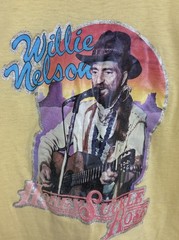 80s Single Stitch Willie Nelson Iron-On Glitter Graphic Tee Small Vintage Rare
