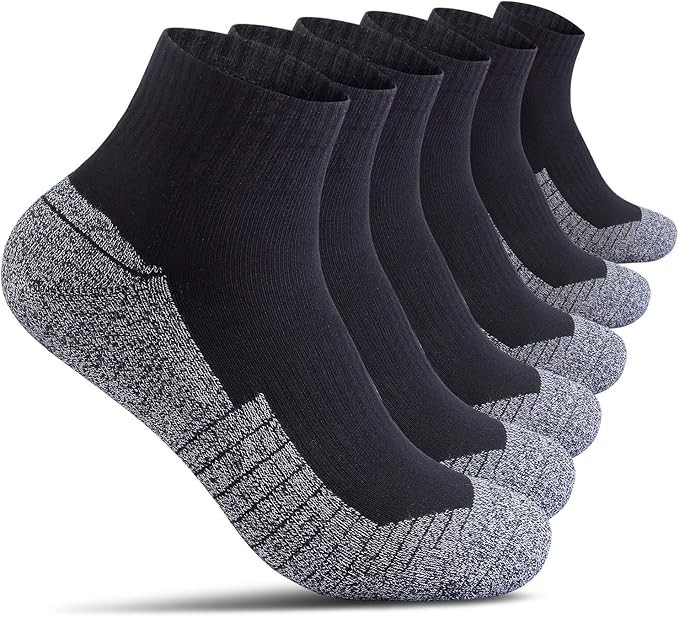 Cotton Socks for Men Low Cut Max Cushion Thick Athletic Ankle Mens Sock for H…