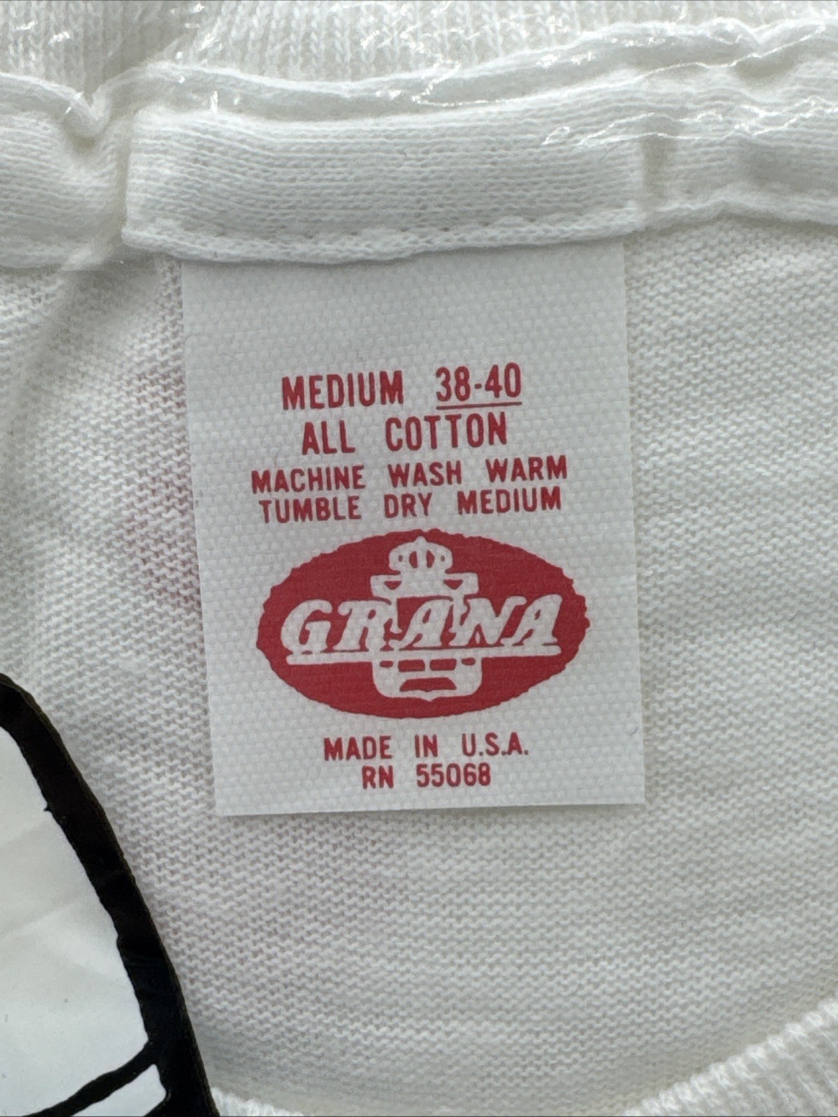 Vintage Grana Package Men’s White T-shirts Size MED 38-40 Never Stretch Collar gallery