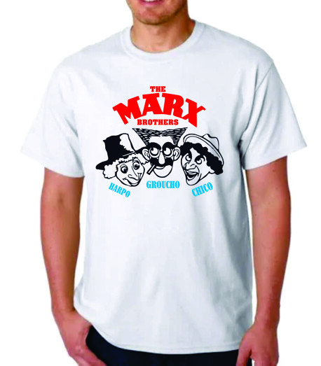 THE MARX BROS T-SHIRT TEE VINTAGE REPRO MOVIE GROUCHO CHICO HARPO COMEDY
