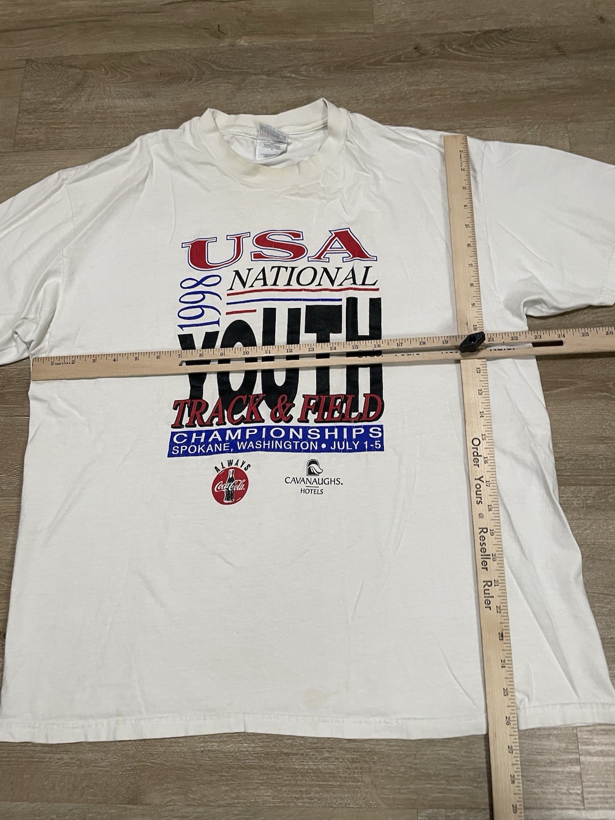 Vintage 1998 Olympic USA Track & Field Mens Sz XL White T-Shirt 90s gallery