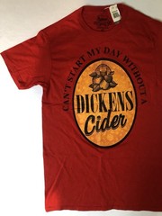 Can’t Start my Day Without A Dickens Cider T-Shirt Logo Graphic Size S