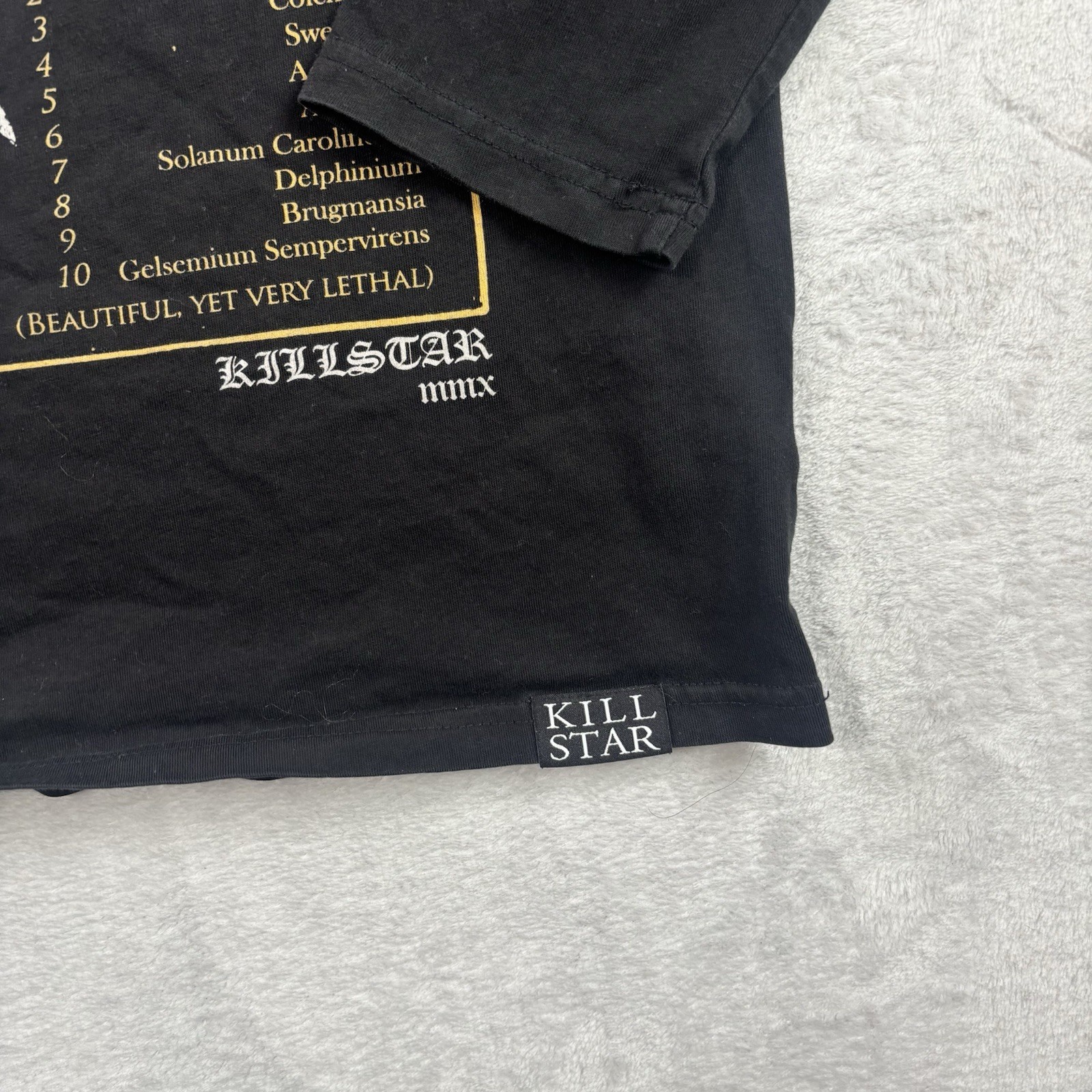 Killstar Beautiful Poison Poisonous Plants Black Long Sleeve Graphic Shirt Men M gallery