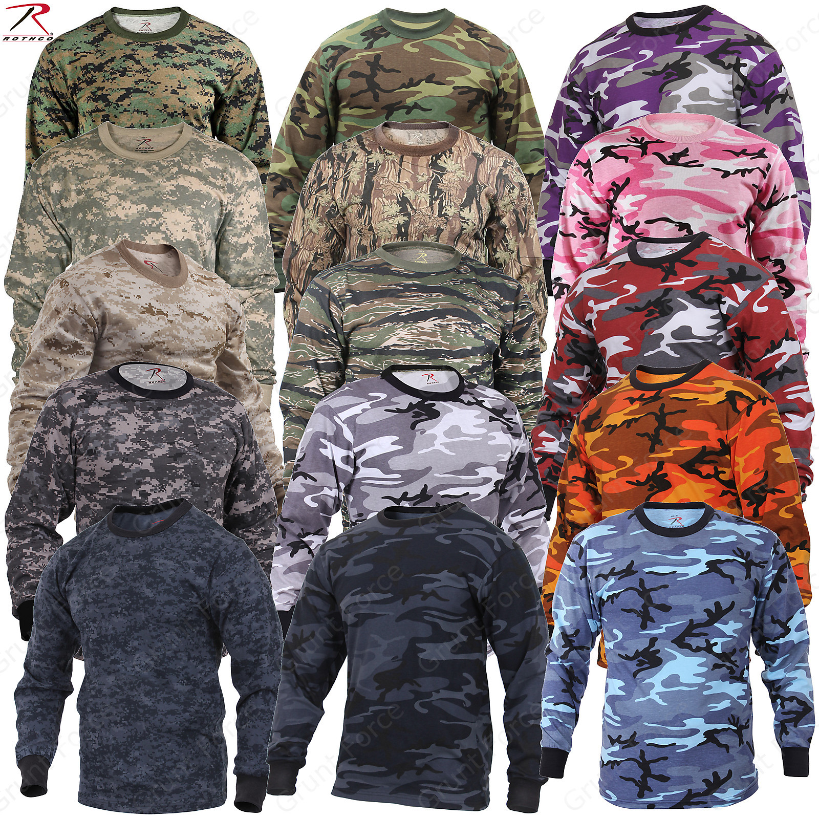 Rothco Long Sleeve Camo T-Shirts - Military Style Long Sleeve Camouflage Tees gallery
