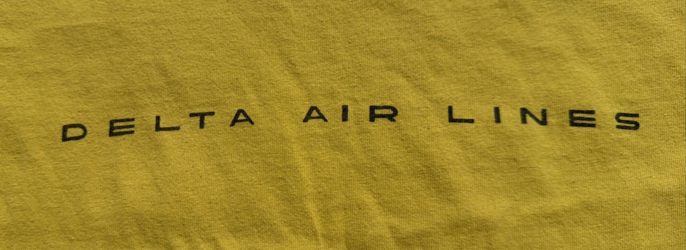 Delta Air Lines Anvil Yellow Employee Shirt Size XXL USA Vintage gallery