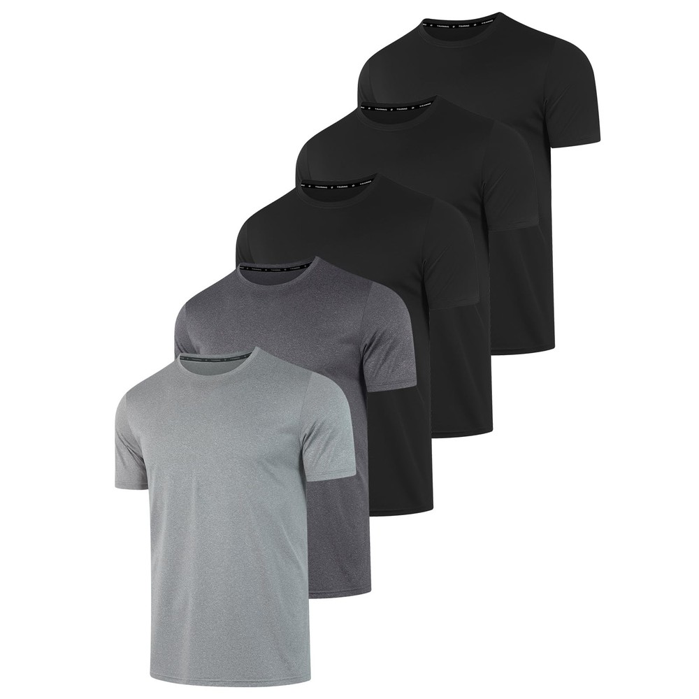 5 Pack Workout Shirts for Men T Shirts Quick Dry UPF 50+ Sun Protection Athle…