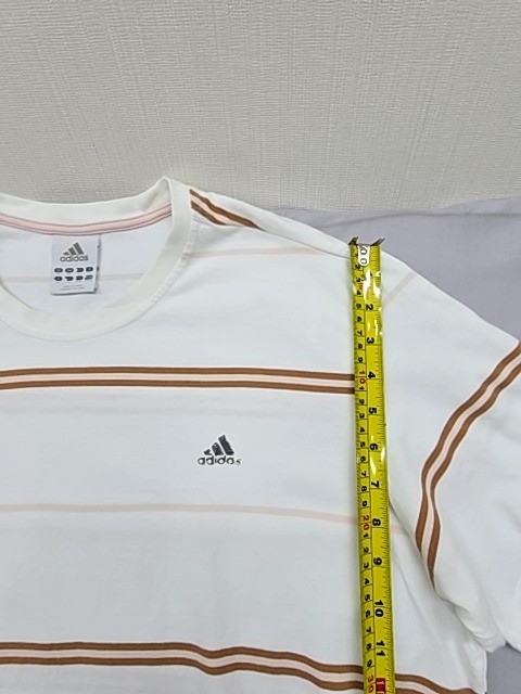Adidas Originals H. T-Shirt White Striped XL Crew Neck Short Sleeve Casual Tee gallery