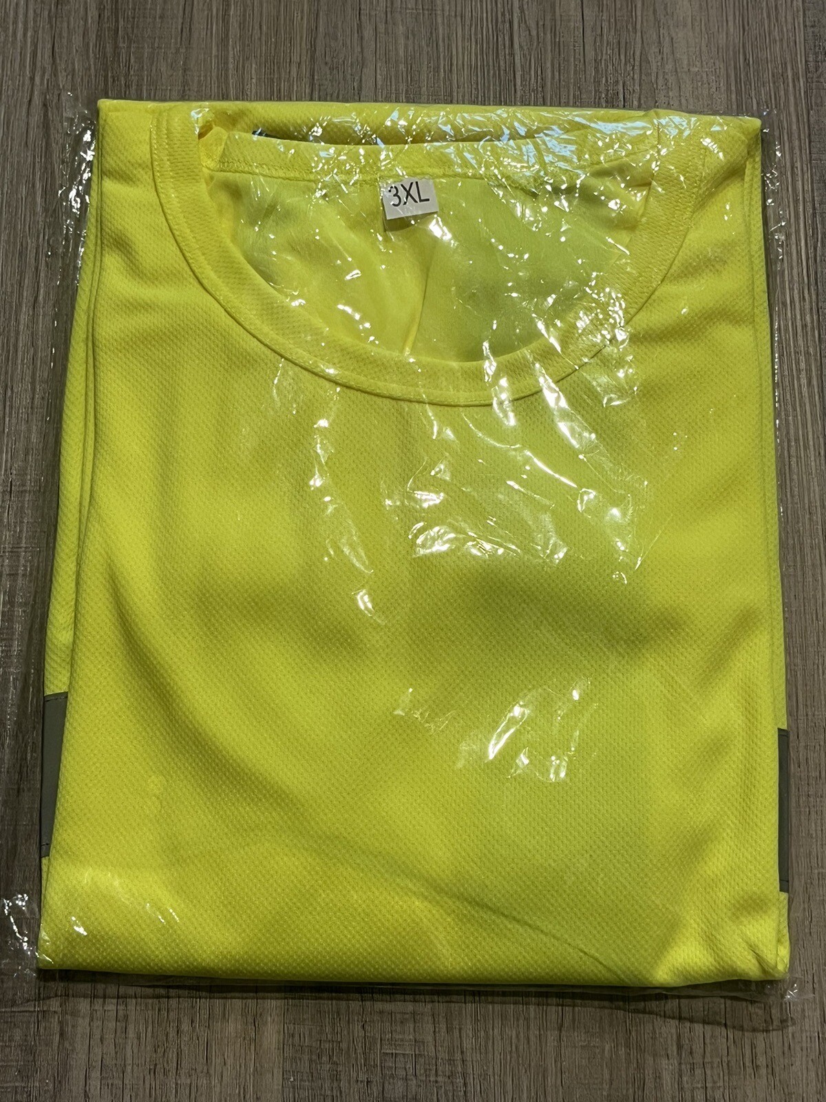 Safety Shirt Mens 3XL High Visibility Florescent Yellow Reflective Strips NEW gallery