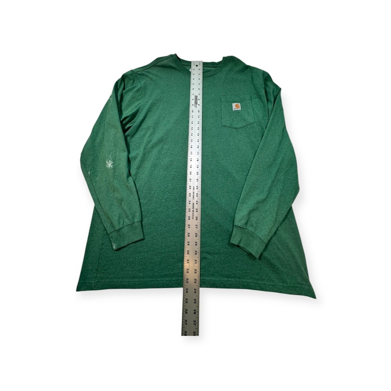 Carhartt Green Crew Neck Long Sleeve 100% Cotton All Seasons T-Shirt 2XL Tall gallery