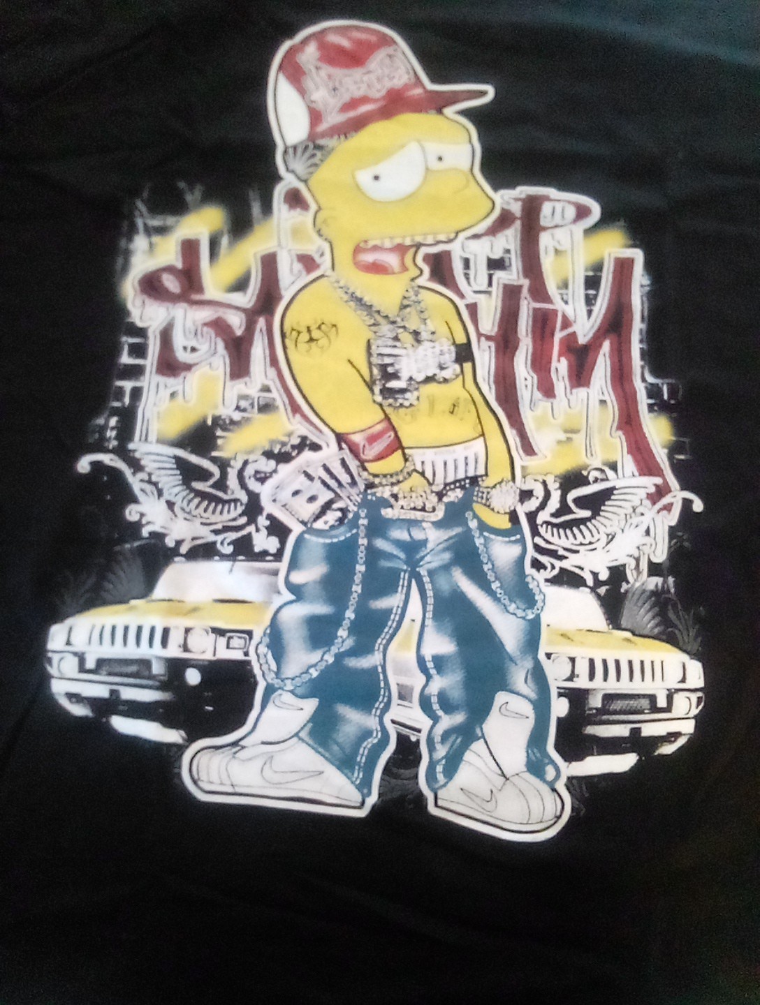 Vintage Bart Simpson Gangster Y2K era CH Gold Series T-Shirt Large Shirt New! gallery
