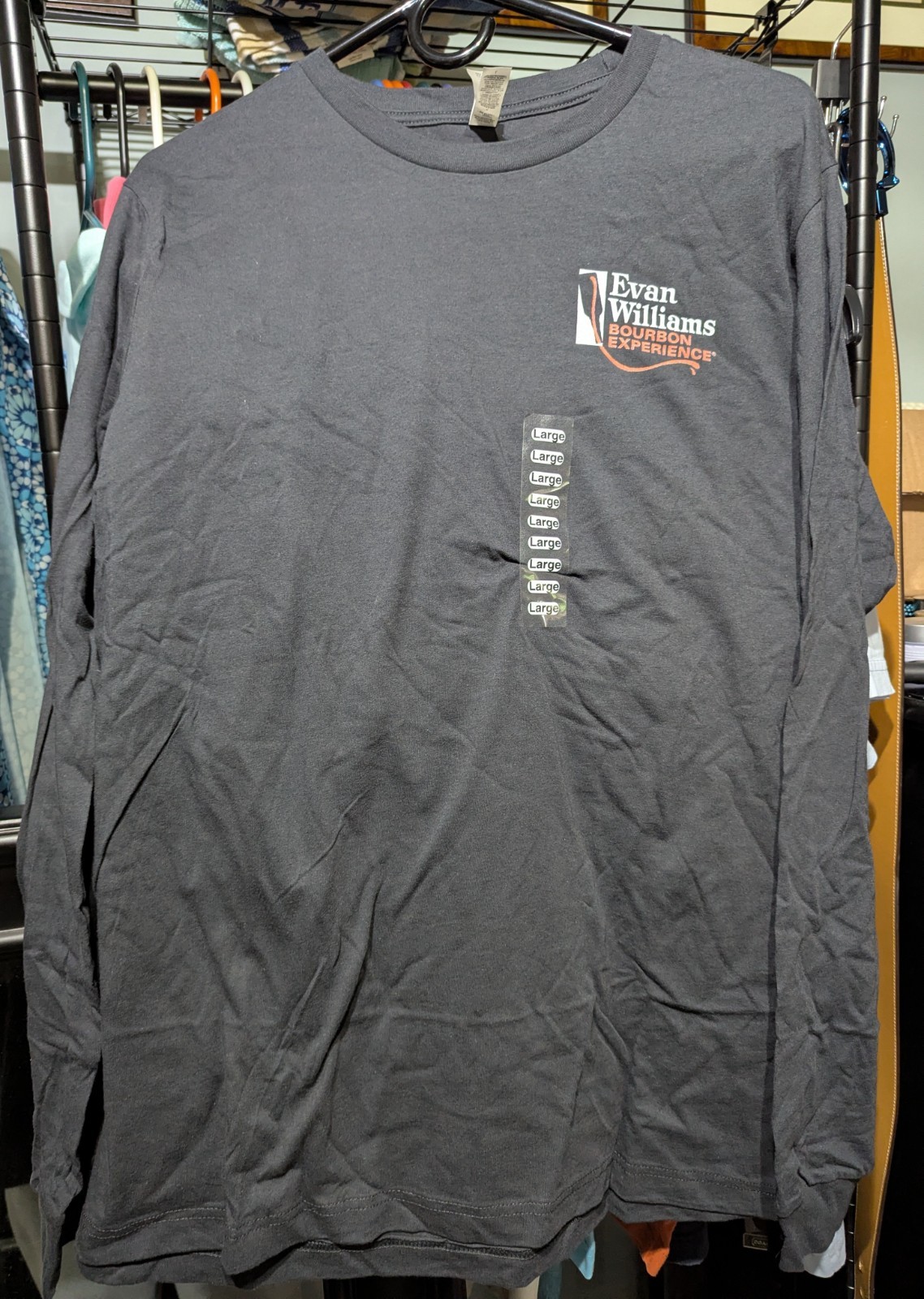 Evan Williams Bourbon Experience Gray Long Sleeve T Shirt L~ 17 Distilleries gallery