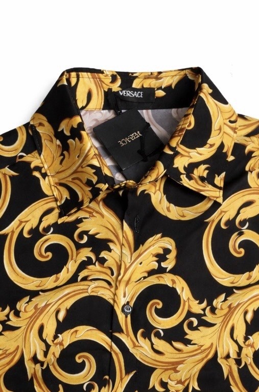 Versace Informal Shirt Twill Poly Baroque Black And Gold 54IT XXL US$1750Retail. gallery
